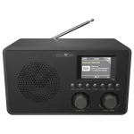 Reflexion HRA1824DAB+ DAB+ ir FM radijo laikrodis su Bluetooth, dvigubu žadintuvu, mediniu korpusu - juoda
