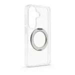 Evelatus Samsung Galaxy S26 hibridinis dėklas su MagSafe, PC+TPU, 360&deg; metaliniu stoveliu, permatomas