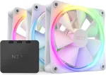 NZXT F120 RGB 120 mm ARGB Reverse Blade Triple Pack - Baltas