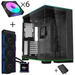 Lian Li O11D EVO RGB korpuso rinkinys su HydroShift II LCD-S 360TL AiO au&scaron;intuvu, 6x UNI FAN SL-INF 120 Reverse Blade ventiliatoriais ir UNI HUB SL-INF valdikliu - juoda