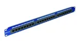 EMITERNET 19 inch 24 prievadų Cat.6 UTP pach panelė su integruota lentyna, 1U, mėlyna DCN/PPFA-951K-248-C6