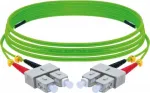 EXERTIS CONNECT OM5 SC Duplex į SC Duplex UPC &scaron;viesolaidinis komutacinis kabelis, 50/125 &micro;m, kalkių žalios spalvos, 5 m 392904