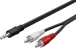 Wentronic Goobay 3,5 mm Jack į 2x RCA adapterio kabelis, 20 m, juodas 50779
