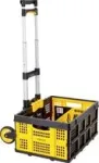 Stanley SXWTD-509 sulankstomas vežimėlis ir 25 kg sulankstoma krep&scaron;ys, 60 kg apkrova, aliuminis, juoda/geltona