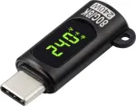 Renkforce USB-C&reg; adapteris [1x USB-C&reg; ki&scaron;tukas - 1x USB-C&reg; lizdas (Power Delivery)] su LED ekranu įkrovimui (įtampa/srovė/galia), 8K UHD