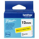 Juostelė etikečių spausdinimui Brother BTAG-631 juoda ant geltonos 1,2 cm 4 m