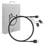 AUKEY CB-BAL5 3 viename pintas laidas, Micro USB / USB-C / Lightning, 1,2 m, juodas