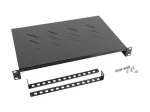 LANBERG Fiksuota lentyna - 19 colių 1U/483x300 mm Maksimali apkrova iki 25 kg Juoda