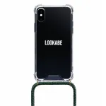 Telefono dėklas-pakabukas Lookabe iPhone X / Xs &ndash; auksinis su žalia juostele