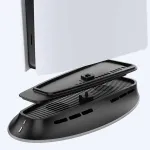 Au&scaron;inimo stovas SUBSONIC SA5656 PS5 ir PS5 Slim su LED lemputėmis, daugiaventiliatoriniu au&scaron;inimu, USB maitinimu