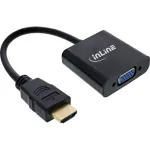 InLine keitiklio laidas HDMI į VGA su garsu, aktyvus vaizdo keitiklis, juodas