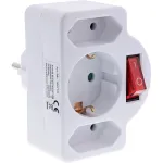 Maitinimo adapteris su ki&scaron;tuku Type F InLine 16471C 2x Type C + Type F Baltas