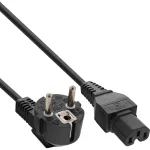 InLine maitinimo laidas, CEE7/7 kampuotas į C15 tiesus, 3 x 1 mm&sup2;, juodas, 1,8 m