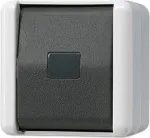 JUNG 831 W 1-polio mygtukinis jungiklis, 250 V AC, 10 A, juoda/balta