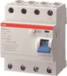 ABB F204A-40/0.03 L liekamosios srovės grandinės pertraukiklis 4P, 40A, 30mA, N jungtys (2CSF204123R1400)