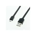 ROLINE USB kabelis - USB A tipo, 4 kontaktų (ki&scaron;tukas) - Micro-USB B tipo, 5 kontaktų (ki&scaron;tukas) - 1 m (USB 2.0) - Lietas - Juodas (11.02.8760)
