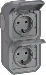Legrand Plexo NEW APWG 069744L Schuko ki&scaron;tukinis lizdas IP44 pilkas 2-jų vietų vertikalus 5 (069744L)