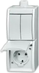 BUSCH JAEGER 2601/5/20EW-54-503 - Ki&scaron;tukinis lizdas CEE 7/3 - 2P+E - Baltas - IP44 - 250 V - 16 A