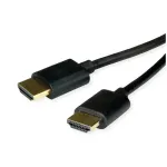 ROLINE HDMI High Speed Kabel mit Ethernet Slim ST-ST schwarz 1 m 11.04 - Kabel - Digital/Display/Video