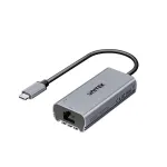 USB-C į RJ45 adapteris Unitek U1343AGY01 &mdash; 5 Gbps Ethernet, USB-C (ki&scaron;tukas) į RJ45 (lizdas), pilka, 0,15 m laidas
