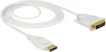 Vaizdo kabelio adapteris DeLOCK 83814 2 m DisplayPort DVI baltas