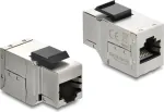 Delock 90835 Keystone modulio sujungimo lizdas, RJ45 lizdas į RJ45 lizdas, Cat.6A, ekranuotas, su juodu plastikiniu fiksatoriumi
