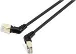 Renkforce RF-6071554 RJ45 tinklo kabelis, jungiamasis kabelis CAT 8.2 S/FTP 1,00 m juodas, ki&scaron;tukiniai kontaktai 360&deg; pasukami, kabelio i&scaron;ėjimas kampu, 1 vnt.
