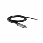 Verbatim 49144 vaizdo kabelio adapteris 1,5 m USB Type-C HDMI juodas, sidabrinis