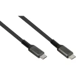 GoodConnections USB-C 2.0 (ST-ST) 3m jungiamasis laidas su tekstiliniu apvalkalu 240W antracito spalvos
