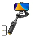 AOCHUAN Smart X3 AI sekimo gimbalinis stabilizatorius su LED &scaron;viesa ir selfie lazdele i&scaron;maniajam telefonui, juodas