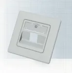 EasyLan CKVDUSL1R modulinė lizdų dėžutė 1 moduliui, su centrine plok&scaron;te ir dengiamuoju rėmeliu, 80 x 80 mm, balta