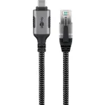 Goobay 70755 USB-C į RJ45 Ethernet CAT 6 laidas stabiliai laidinei interneto jungčiai su mar&scaron;rutizatoriumi/modemiu/tinklo jungikliu / pakeičia USB į RJ45 adapterį / 1 m