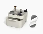 Joseph Joseph Viva Make Me Up rinkinys: kosmetikos organizatorius su magnetiniu stalčiuku ir 2-in-1 kompaktinis veidrodėlis (75007)