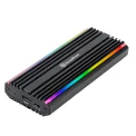 SilverStone SST-MS13 M.2 SSD dėžutė, USB 3.2 Gen 2, RGB LED būsenos displėjus, juoda