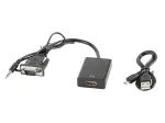 LANBERG vaizdo kabelio adapteris HDMI A tipo (standartinis) į VGA (D-Sub) 0,2 m juodas