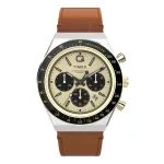 Timex TW2W64400 Vyrų lauko laikrodis, 42 mm, juodas ciferblatas, rudas odinis dirželis