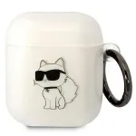 Karl Lagerfeld KLA2HNCHTCT AirPods 1/2 dėklas permatomas Ikonik Choupette