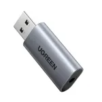 UGREEN CM383-80864 USB-A į 3,5 mm garso lizdą i&scaron;orinis garso adapteris - sidabrinis