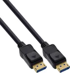 InLine&reg; DisplayPort 2.1 laidas, UHBR20 80 Gb/s, juodas, auksuoti kontaktai, 3 m