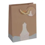 SIGEL GT050 Dovanų mai&scaron;eliai, baltasis lokys su krintančia žvaigžde, 17 x 23 cm, 5 vnt., popieriniai, virvelinės rankenos, FSC sertifikuoti