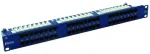 EMITERNET 48 prievadų RJ45 UTP Cat.6 patch panelis 1U su kabelių valdymo lentyna, mėlynas
