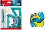 Maped Twist'n Flex Dragon geometrijos rinkinys, 3 dalių, lankstus plastikas, nesulaužomas, 15 cm liniuotė, 180&deg; kampamatis, 45&deg;/45&deg;/90&deg; trikampis 981898