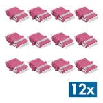 LogiLink LC-Duplex Quad &scaron;viesolaidinių adapterių rinkinys, violetinis, 12 vienetų FA04LC7