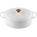 Le Creuset ketaus ovalus puodas 31 cm / 6,3 l, baltas