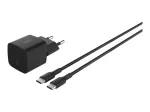 AC sieninis įkroviklis Belkin BoostCharge 25W USB-C PD/PPS, 1 m kabelis, juodas &mdash; žaidimų konsolėms, i&scaron;maniesiems telefonams, plan&scaron;etėms