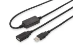 DIGITUS USB 2.0 aktyvus ilginimo kabelis USB A lizdas / USB A ki&scaron;tukas 10 m (DA-73100-1)