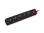 Lanberg PS1-05E-0300-BK 5 lizdų ilgintuvas (3 m), juodas, su jungikliu