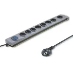Qoltec 50168 apsauga nuo vir&scaron;įtampių 8 lizdai 230 V 3 m pilka