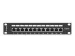 Patch panel Lanberg PPF5-9012-B 1U 12x RJ-45 Cat5e ekranuotas