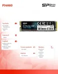 M.2 NVMe SSD Silicon Power P34A60 256 GB &ndash; PCIe Gen3x4, 2200/1600 MB/s, M.2 2280
